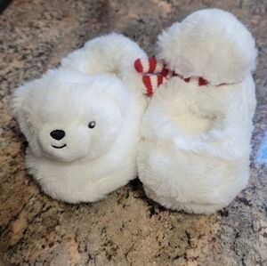Cozy White Polar Bear Kids Slippers Toddler 7/8